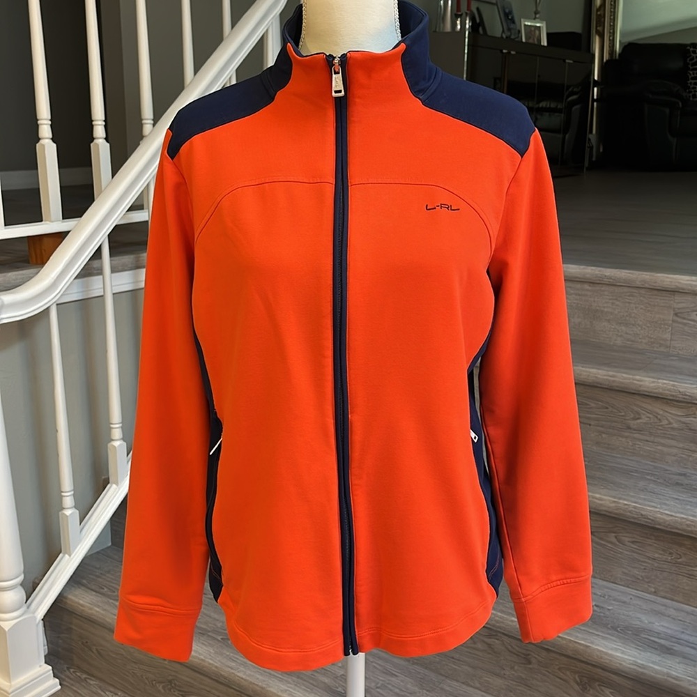 Lauren Ralph Lauren Navy & Orange Fitted Zippered Jacket